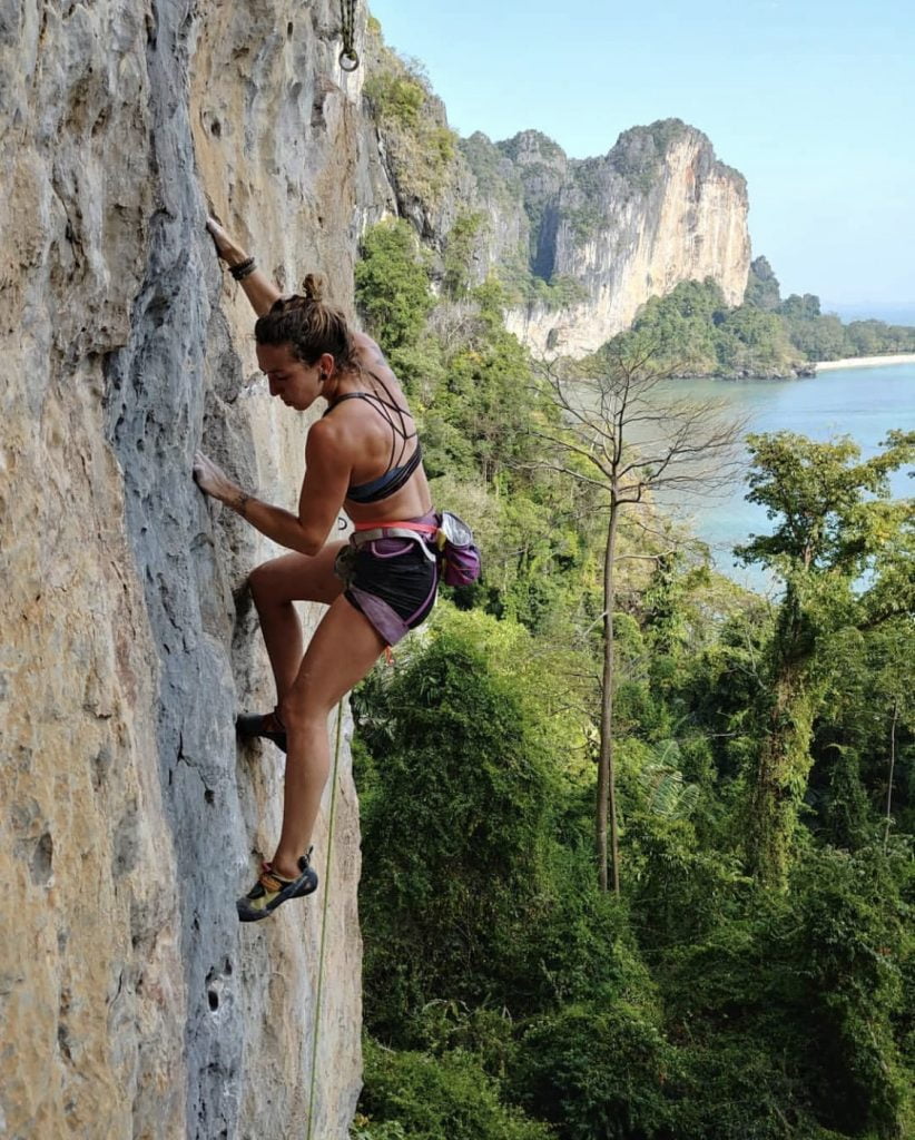Rock Climbing in Tonsai Bay, Thailand 8 female climber travel 1