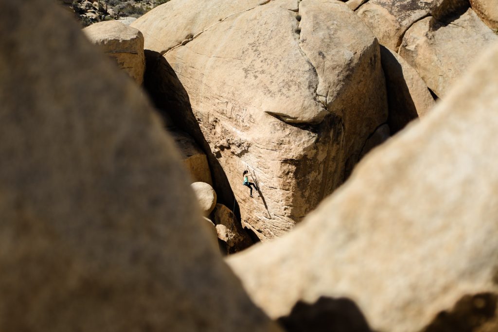 visit Joshua Tree for rock climbing 